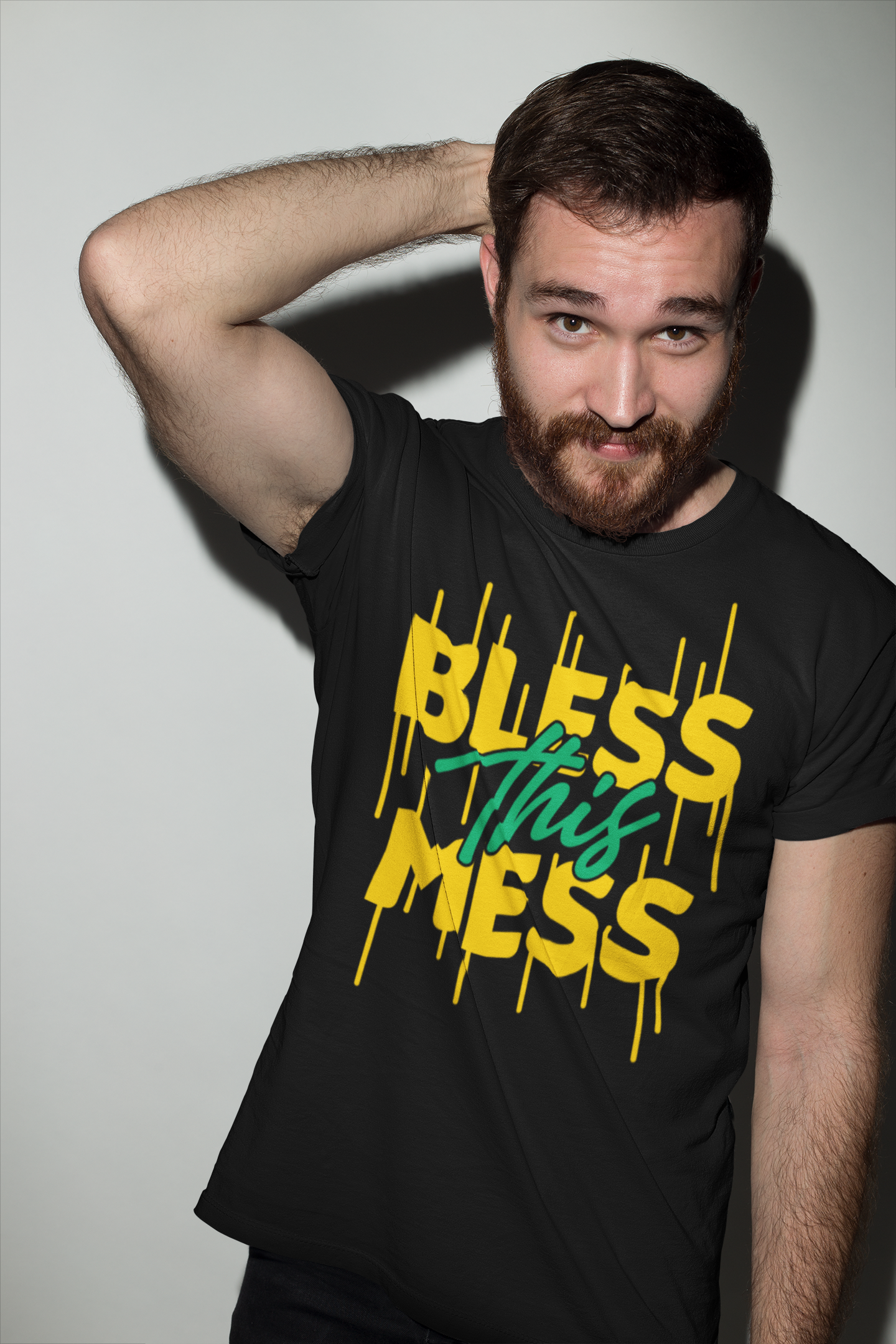 ULTRABASIC Men's Religious T-Shirt Bless This Mess - God Jesus Christ Shirt