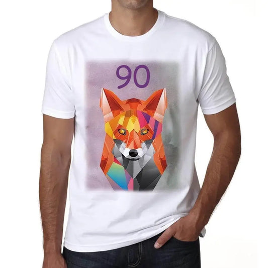 Men's Graphic T-Shirt Geometric Fox 90 90th Birthday Anniversary 90 Year Old Gift 1934 Vintage Eco-Friendly Short Sleeve Novelty Tee