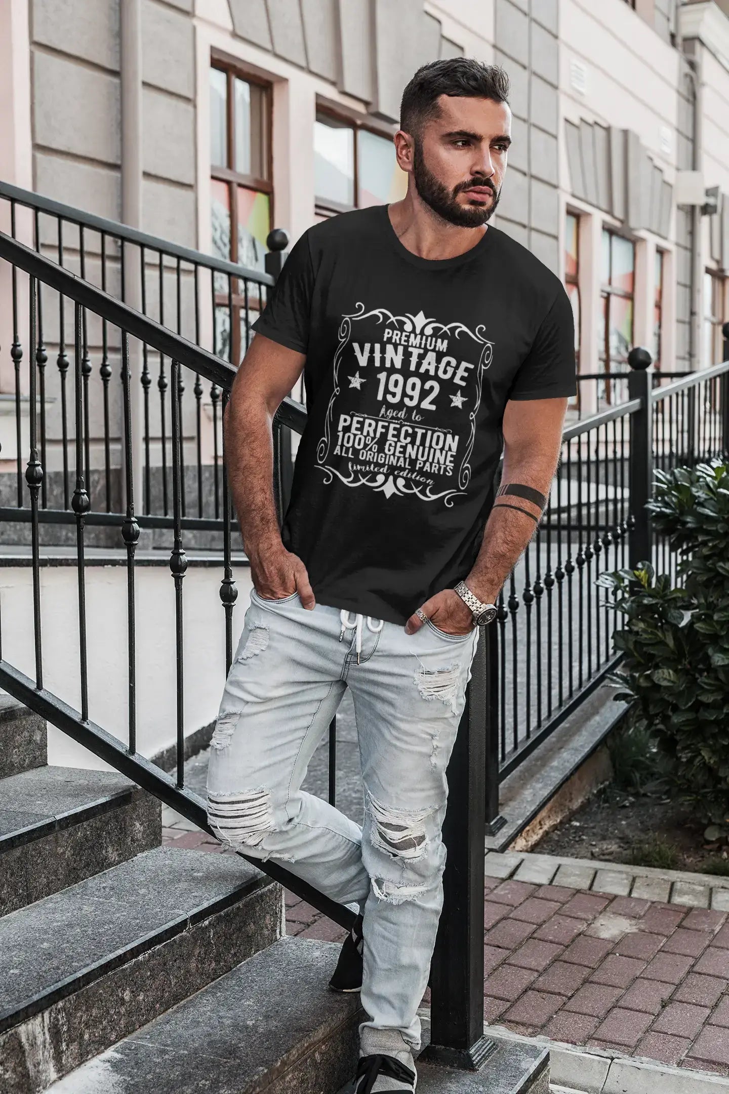 Premium Vintage Year 1992, Black, Men's Short Sleeve Round Neck T-shirt, gift t-shirt 00347