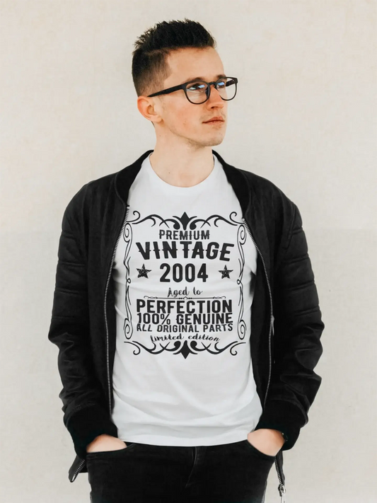 Premium Vintage Year 2004, White, Men's Short Sleeve Round Neck T-shirt, gift t-shirt 00349