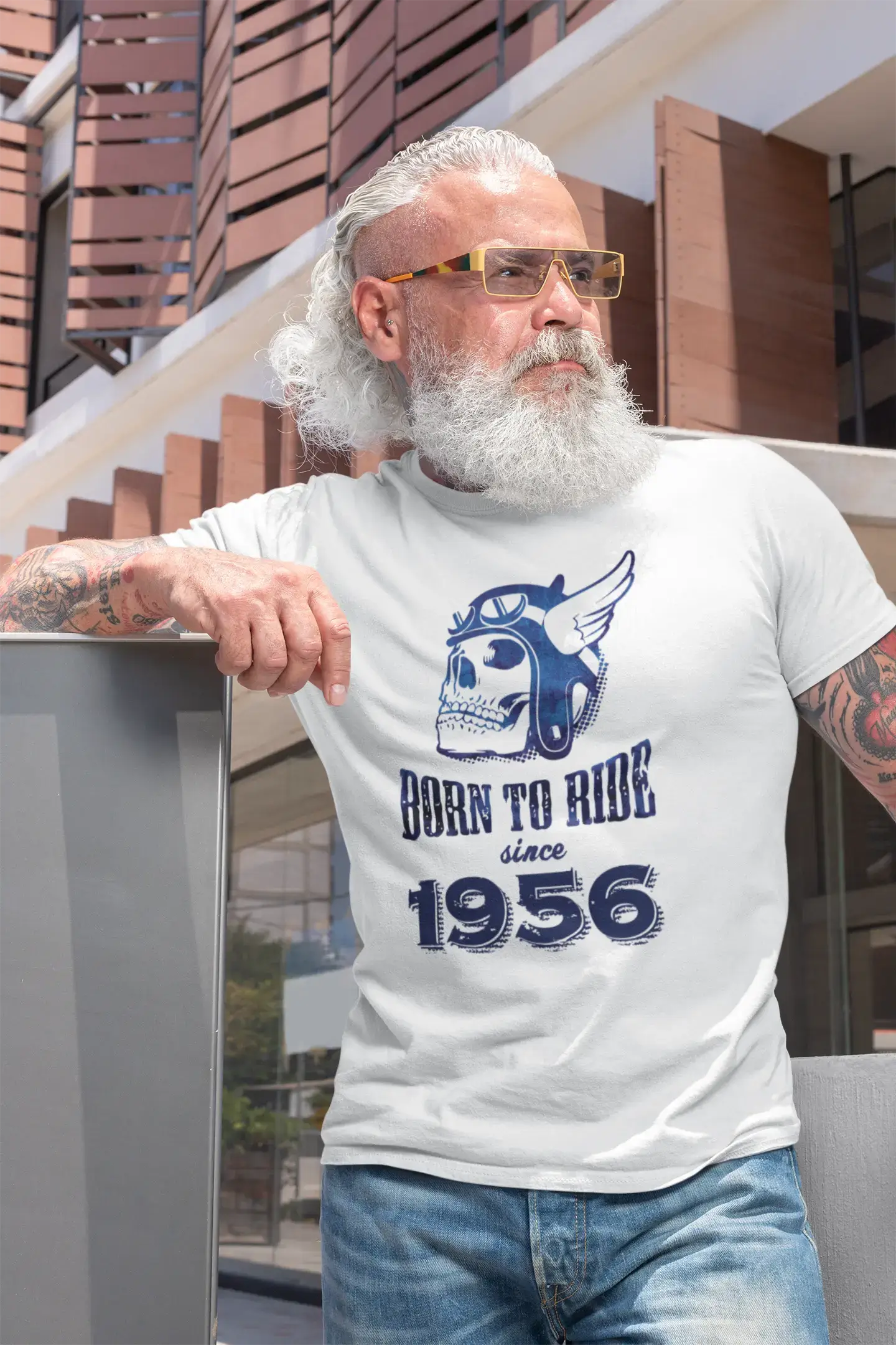 Homme Tee Vintage T Shirt 1956, Born to Ride Since 1956