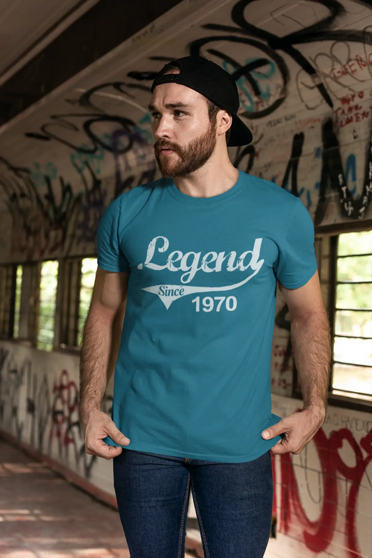 Homme T-Shirt Graphique Imprimé Vintage Tee Legend Since 1970 Aqua Canard