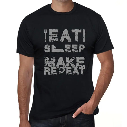 Men's Graphic T-Shirt Eat Sleep Make Repeat Eco-Friendly Limited Edition Short Sleeve Tee-Shirt Vintage Birthday Gift Novelty