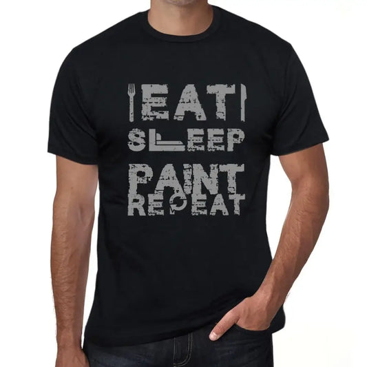 Men's Graphic T-Shirt Eat Sleep Paint Repeat Eco-Friendly Limited Edition Short Sleeve Tee-Shirt Vintage Birthday Gift Novelty