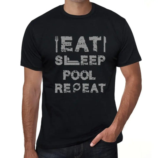 Men's Graphic T-Shirt Eat Sleep Pool Repeat Eco-Friendly Limited Edition Short Sleeve Tee-Shirt Vintage Birthday Gift Novelty