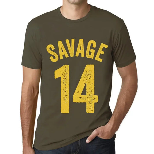 Men's Graphic T-Shirt Savage 14 14th Birthday Anniversary 14 Year Old Gift 2010 Vintage Eco-Friendly Short Sleeve Novelty Tee