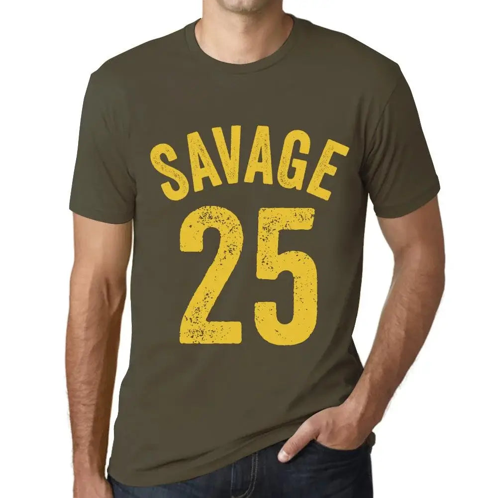Men's Graphic T-Shirt Savage 25 25th Birthday Anniversary 25 Year Old Gift 1999 Vintage Eco-Friendly Short Sleeve Novelty Tee