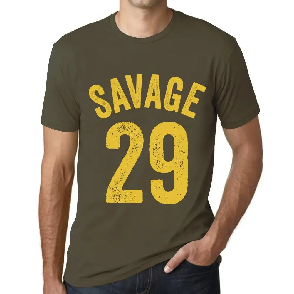 Men's Graphic T-Shirt Savage 29 29th Birthday Anniversary 29 Year Old Gift 1995 Vintage Eco-Friendly Short Sleeve Novelty Tee