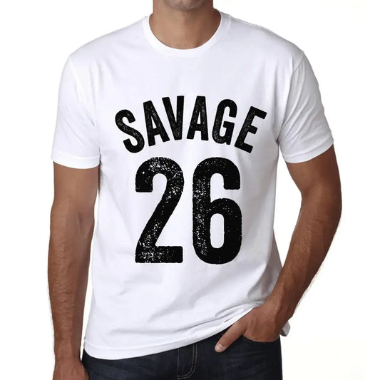 Men's Graphic T-Shirt Savage 26 26th Birthday Anniversary 26 Year Old Gift 1998 Vintage Eco-Friendly Short Sleeve Novelty Tee