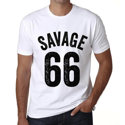 Men's Graphic T-Shirt Savage 66 66th Birthday Anniversary 66 Year Old Gift 1958 Vintage Eco-Friendly Short Sleeve Novelty Tee