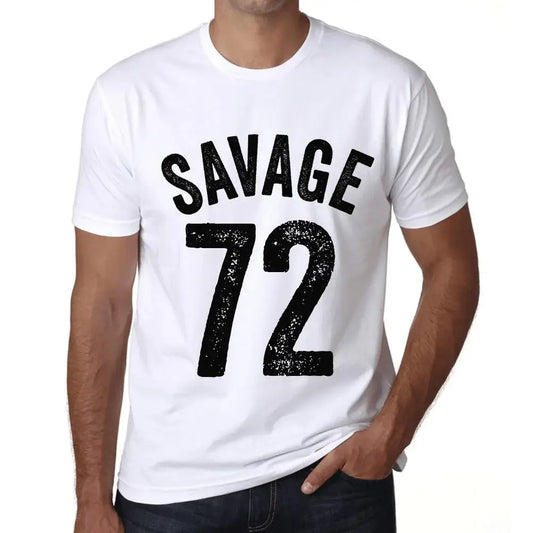 Men's Graphic T-Shirt Savage 72 72nd Birthday Anniversary 72 Year Old Gift 1952 Vintage Eco-Friendly Short Sleeve Novelty Tee