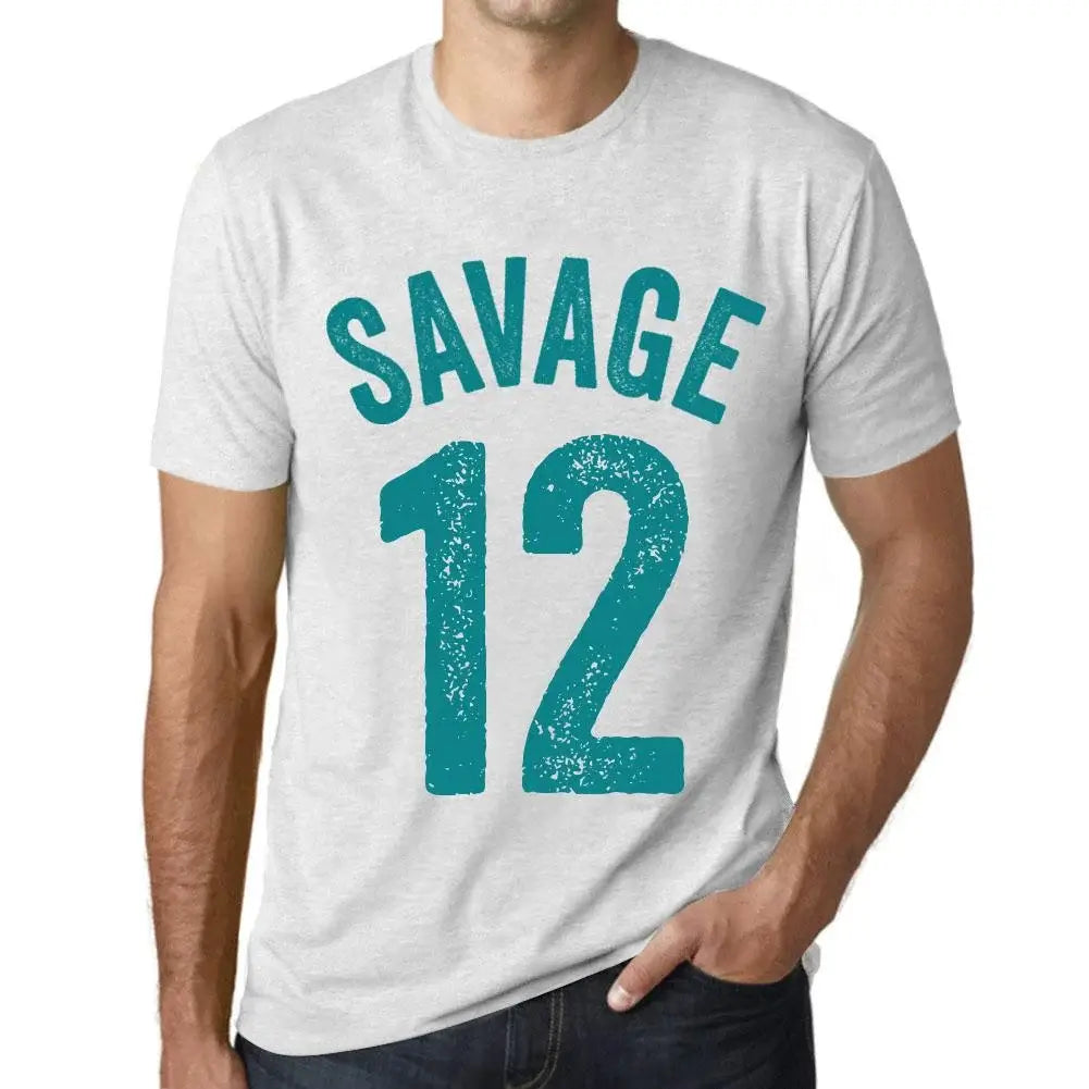 Men's Graphic T-Shirt Savage 12 12nd Birthday Anniversary 12 Year Old Gift 2012 Vintage Eco-Friendly Short Sleeve Novelty Tee