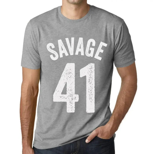 Men's Graphic T-Shirt Savage 41 41st Birthday Anniversary 41 Year Old Gift 1983 Vintage Eco-Friendly Short Sleeve Novelty Tee