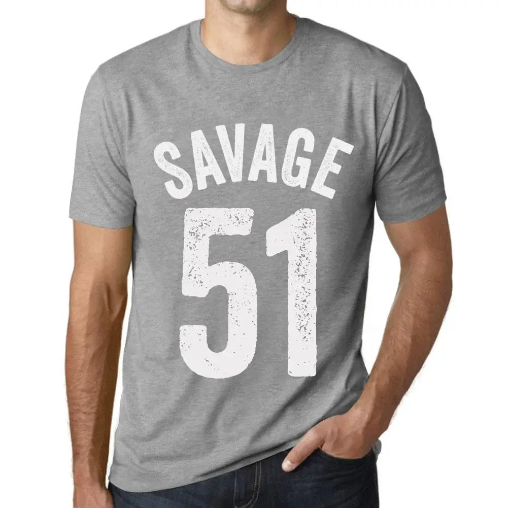 Men's Graphic T-Shirt Savage 51 51st Birthday Anniversary 51 Year Old Gift 1973 Vintage Eco-Friendly Short Sleeve Novelty Tee