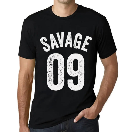 Men's Graphic T-Shirt Savage 09 9th Birthday Anniversary 9 Year Old Gift 2015 Vintage Eco-Friendly Short Sleeve Novelty Tee