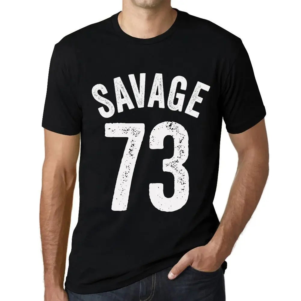 Men's Graphic T-Shirt Savage 73 73rd Birthday Anniversary 73 Year Old Gift 1951 Vintage Eco-Friendly Short Sleeve Novelty Tee