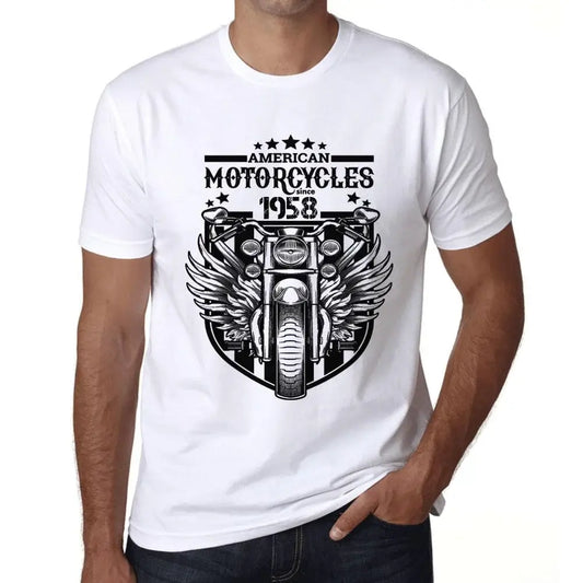 Men's Graphic T-Shirt Motorcycles Since 1958 66th Birthday Anniversary 66 Year Old Gift 1958 Vintage Eco-Friendly Short Sleeve Novelty Tee