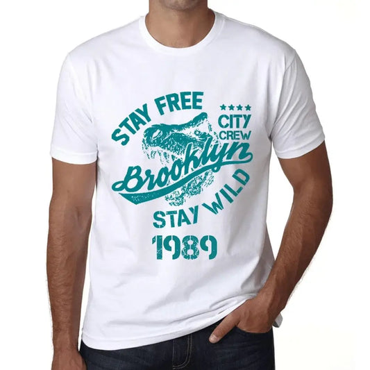Men's Graphic T-Shirt Stay Free Stay Wild 1989 35th Birthday Anniversary 35 Year Old Gift 1989 Vintage Eco-Friendly Short Sleeve Novelty Tee