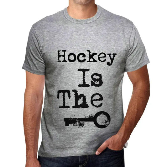 Men's Graphic T-Shirt Hockey Is The Key Eco-Friendly Limited Edition Short Sleeve Tee-Shirt Vintage Birthday Gift Novelty