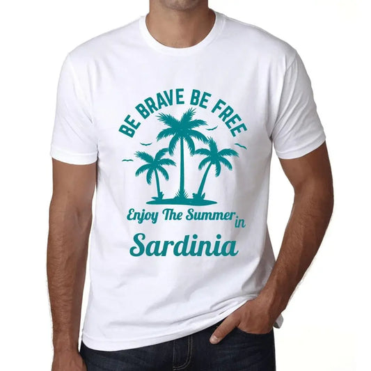 Men's Graphic T-Shirt Be Brave Be Free Enjoy The Summer In Sardinia Eco-Friendly Limited Edition Short Sleeve Tee-Shirt Vintage Birthday Gift Novelty