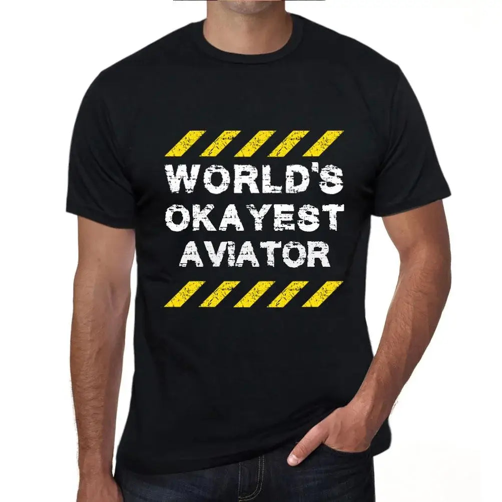 Men's Graphic T-Shirt Worlds Okayest Aviator Eco-Friendly Limited Edition Short Sleeve Tee-Shirt Vintage Birthday Gift Novelty