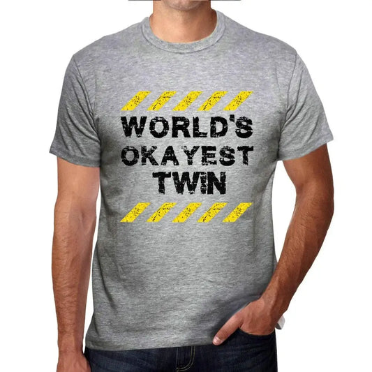 Men's Graphic T-Shirt Worlds Okayest Twin Eco-Friendly Limited Edition Short Sleeve Tee-Shirt Vintage Birthday Gift Novelty
