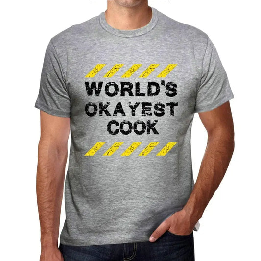 Men's Graphic T-Shirt Worlds Okayest Cook Eco-Friendly Limited Edition Short Sleeve Tee-Shirt Vintage Birthday Gift Novelty
