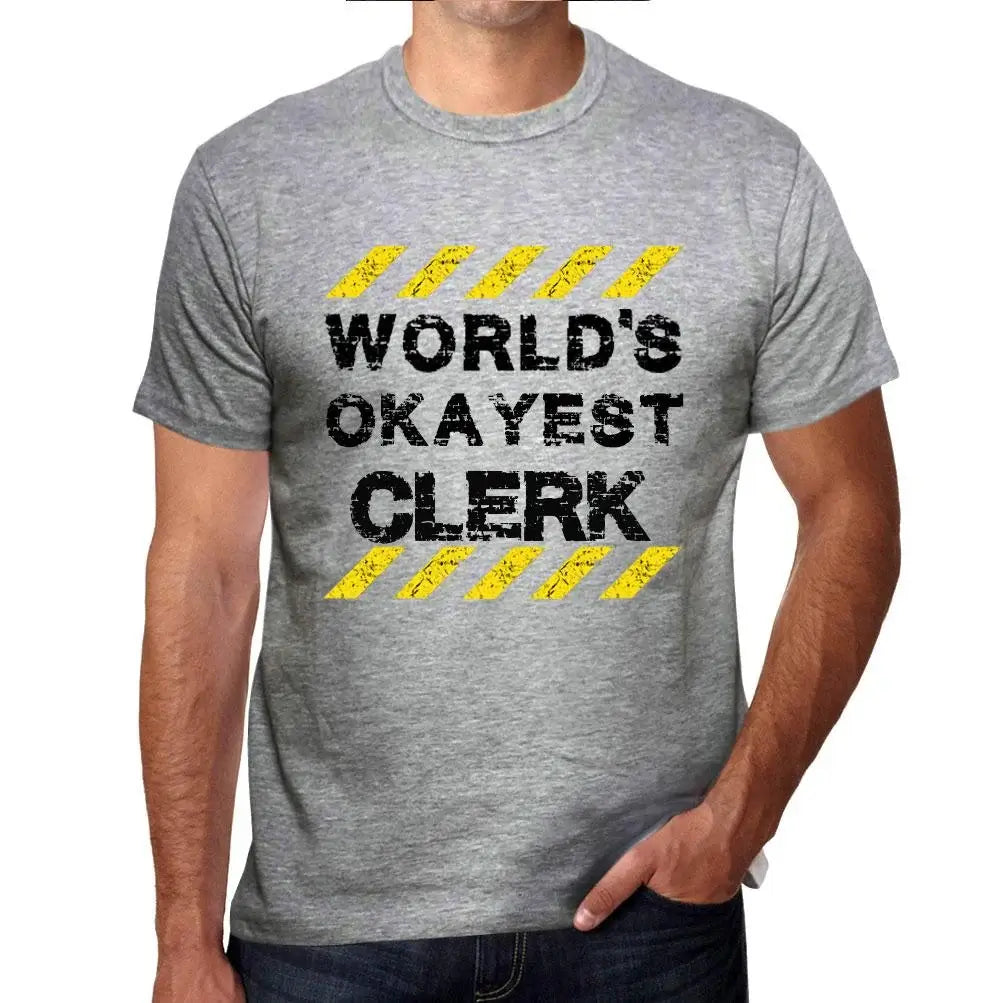 Men's Graphic T-Shirt Worlds Okayest Clerk Eco-Friendly Limited Edition Short Sleeve Tee-Shirt Vintage Birthday Gift Novelty