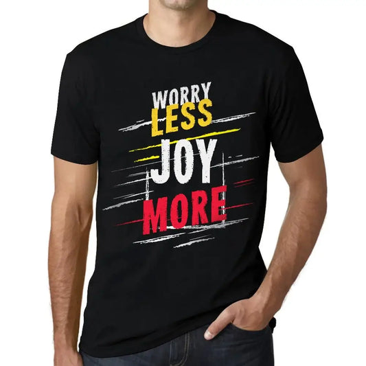 Men's Graphic T-Shirt Worry Less Joy More Eco-Friendly Limited Edition Short Sleeve Tee-Shirt Vintage Birthday Gift Novelty