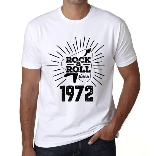 Men's Graphic T-Shirt Guitar and Rock & Roll Since 1972 52nd Birthday Anniversary 52 Year Old Gift 1972 Vintage Eco-Friendly Short Sleeve Novelty Tee