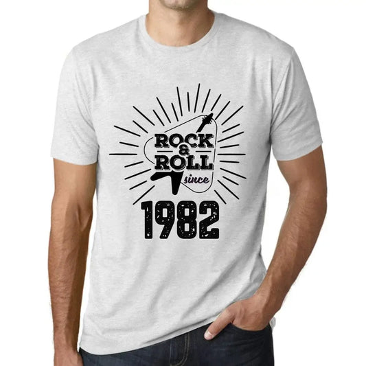 Men's Graphic T-Shirt Guitar and Rock & Roll Since 1982 42nd Birthday Anniversary 42 Year Old Gift 1982 Vintage Eco-Friendly Short Sleeve Novelty Tee