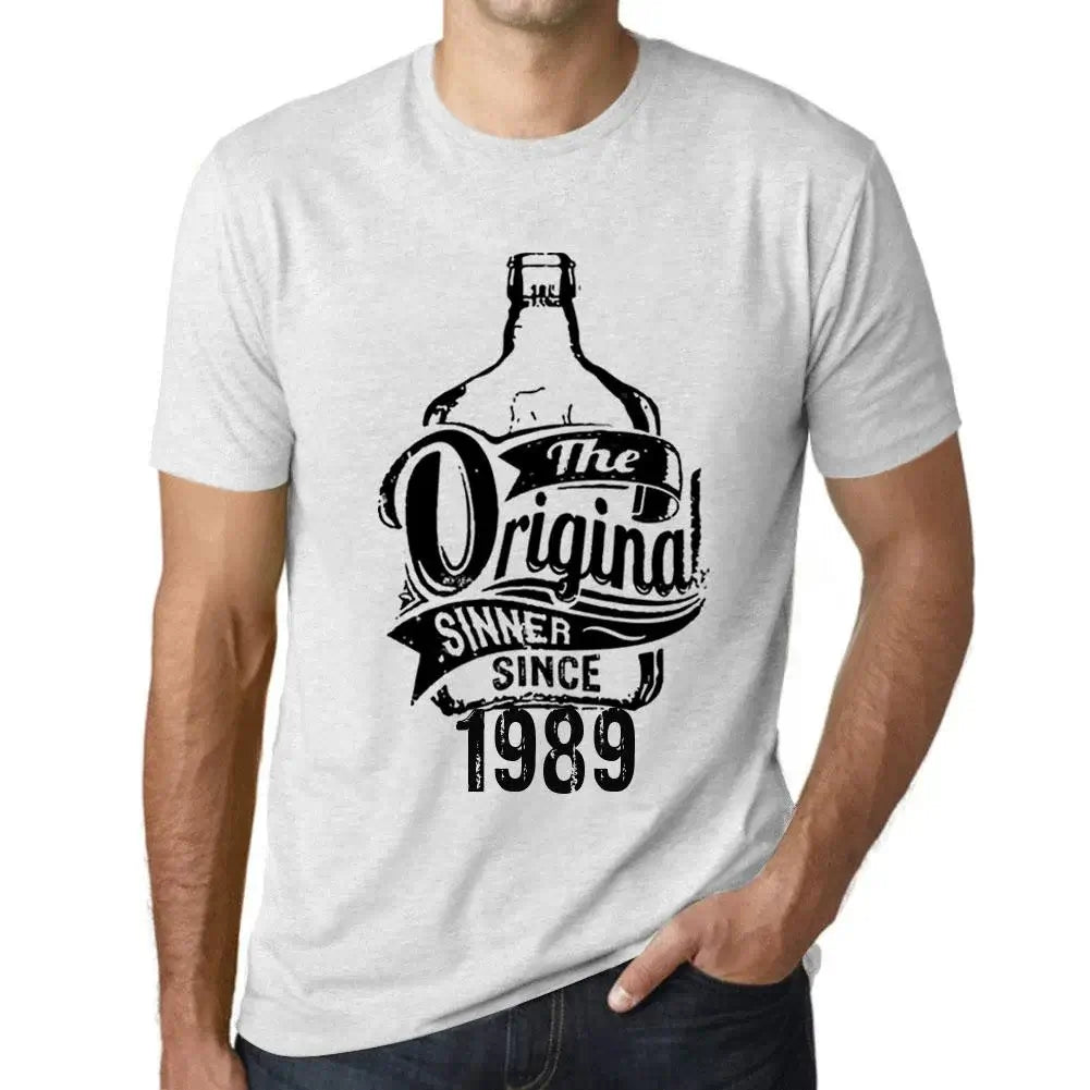 Men's Graphic T-Shirt The Original Sinner Since 1989 35th Birthday Anniversary 35 Year Old Gift 1989 Vintage Eco-Friendly Short Sleeve Novelty Tee