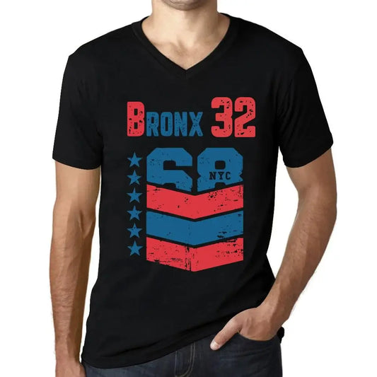 Men's Graphic T-Shirt V Neck Bronx 32 32nd Birthday Anniversary 32 Year Old Gift 1992 Vintage Eco-Friendly Short Sleeve Novelty Tee