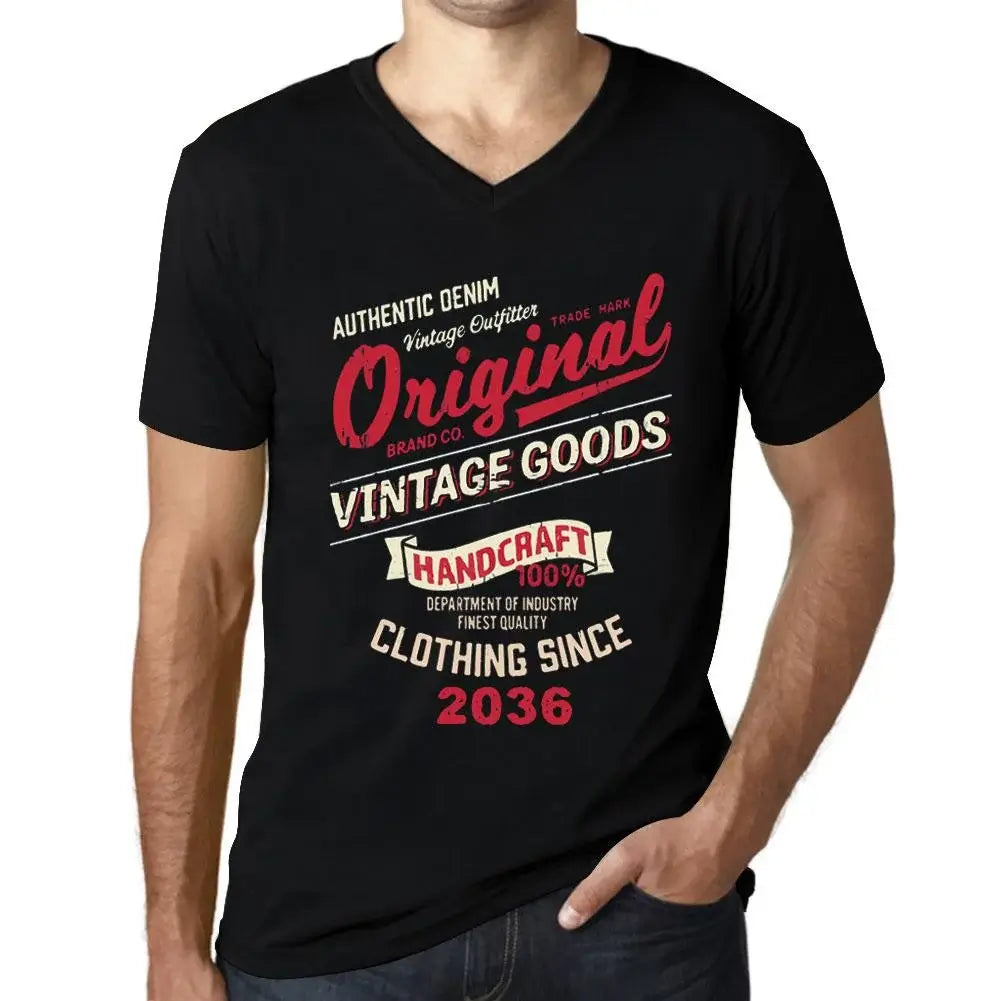 Men's Graphic T-Shirt V Neck Original Vintage Clothing Since 2036