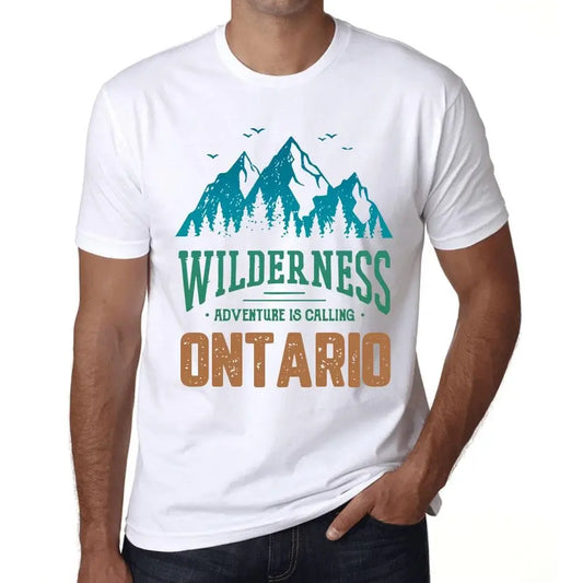 Men's Graphic T-Shirt Wilderness, Adventure Is Calling Ontario Eco-Friendly Limited Edition Short Sleeve Tee-Shirt Vintage Birthday Gift Novelty