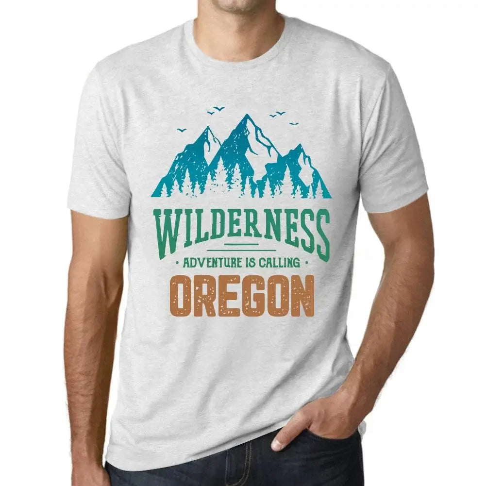 Men's Graphic T-Shirt Wilderness, Adventure Is Calling Oregon Eco-Friendly Limited Edition Short Sleeve Tee-Shirt Vintage Birthday Gift Novelty