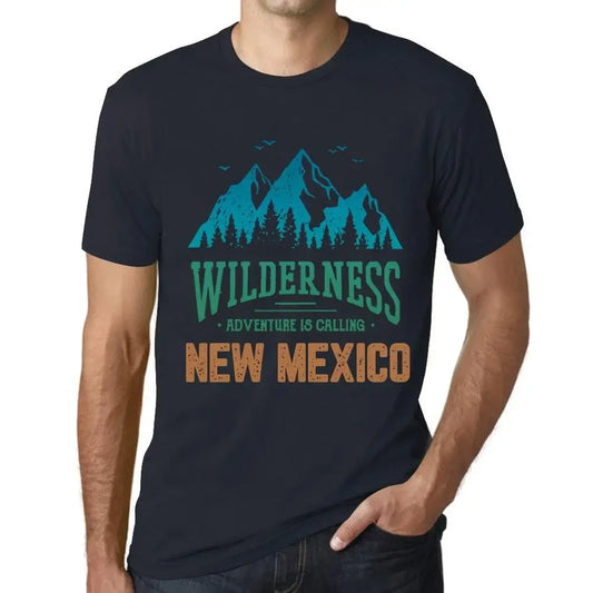 Men's Graphic T-Shirt Wilderness, Adventure Is Calling New Mexico Eco-Friendly Limited Edition Short Sleeve Tee-Shirt Vintage Birthday Gift Novelty