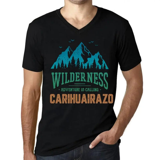 Men's Graphic T-Shirt V Neck Wilderness, Adventure Is Calling Carihuairazo Eco-Friendly Limited Edition Short Sleeve Tee-Shirt Vintage Birthday Gift Novelty