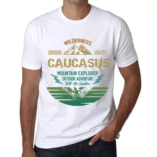 Men's Graphic T-Shirt Outdoor Adventure, Wilderness, Mountain Explorer Caucasus Eco-Friendly Limited Edition Short Sleeve Tee-Shirt Vintage Birthday Gift Novelty