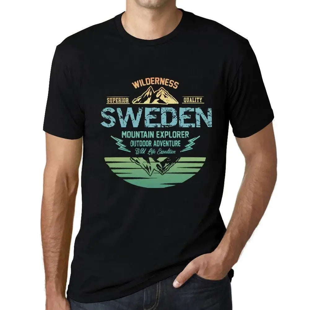 Men's Graphic T-Shirt Outdoor Adventure, Wilderness, Mountain Explorer Sweden Eco-Friendly Limited Edition Short Sleeve Tee-Shirt Vintage Birthday Gift Novelty