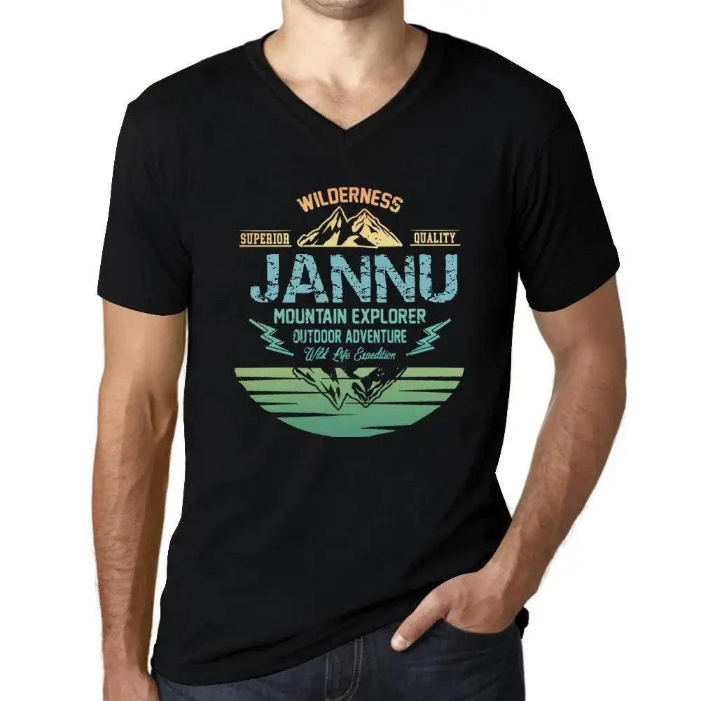 Men's Graphic T-Shirt V Neck Outdoor Adventure, Wilderness, Mountain Explorer Jannu Eco-Friendly Limited Edition Short Sleeve Tee-Shirt Vintage Birthday Gift Novelty