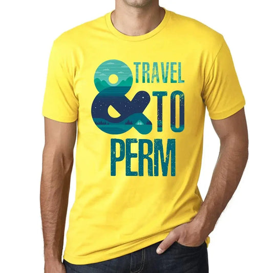 Men's Graphic T-Shirt And Travel To Perm Eco-Friendly Limited Edition Short Sleeve Tee-Shirt Vintage Birthday Gift Novelty