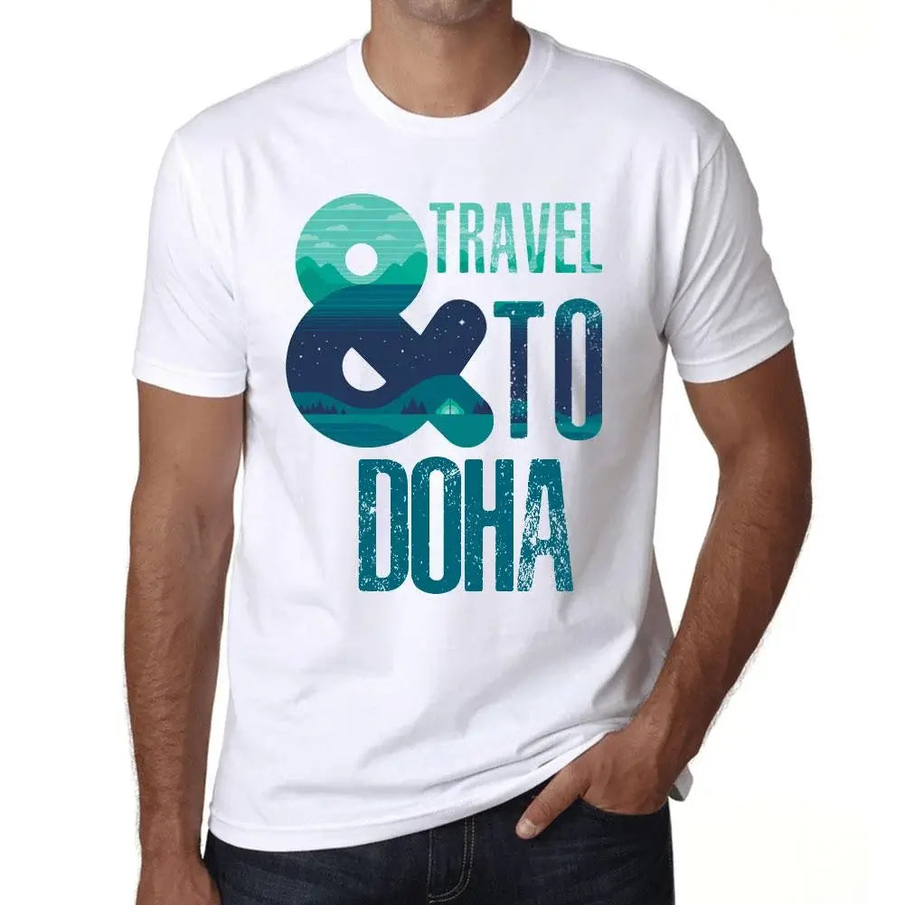 Men's Graphic T-Shirt And Travel To Doha Eco-Friendly Limited Edition Short Sleeve Tee-Shirt Vintage Birthday Gift Novelty