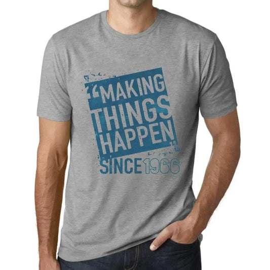 Men's Graphic T-Shirt Making Things Happen Since 1966 58th Birthday Anniversary 58 Year Old Gift 1966 Vintage Eco-Friendly Short Sleeve Novelty Tee
