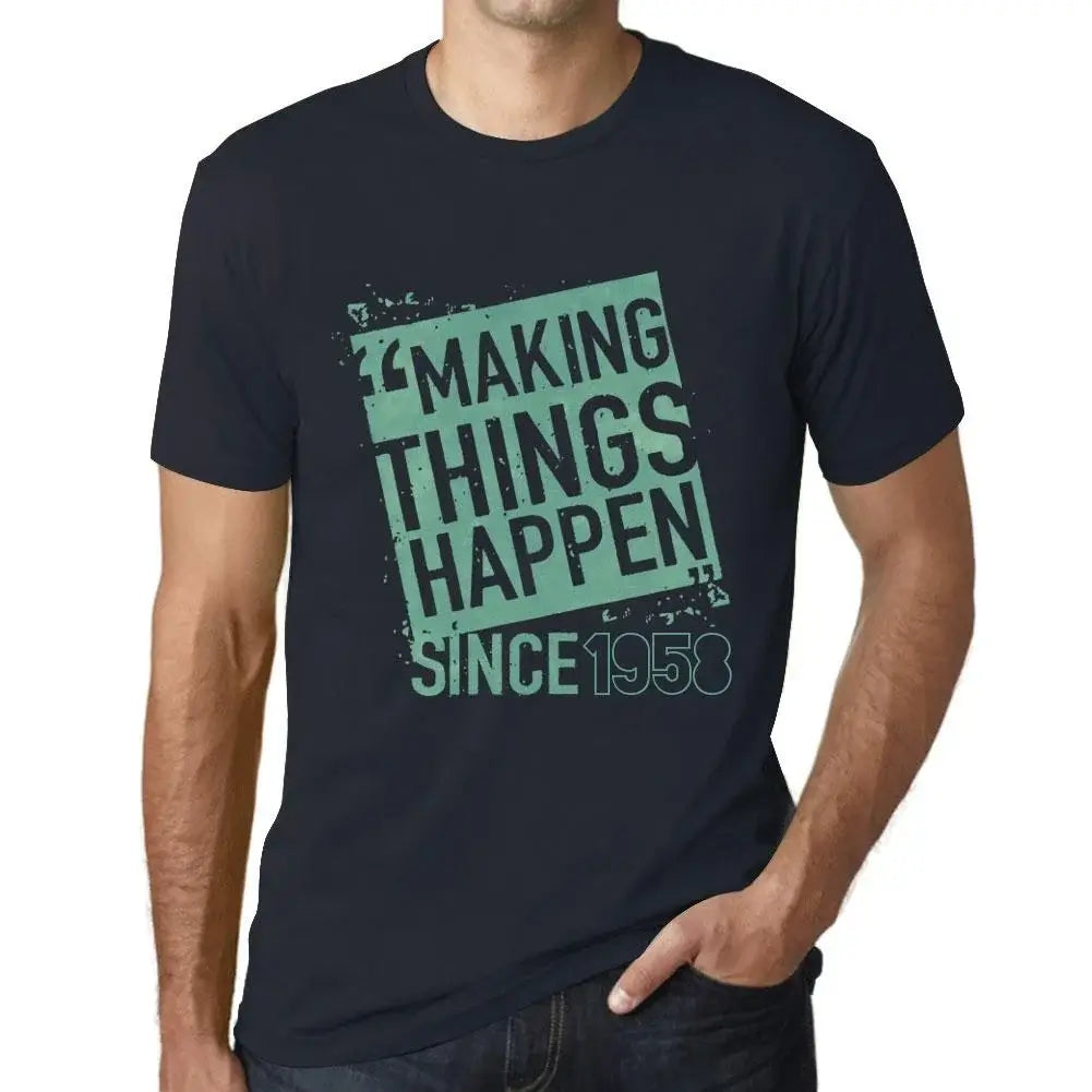 Men's Graphic T-Shirt Making Things Happen Since 1958 66th Birthday Anniversary 66 Year Old Gift 1958 Vintage Eco-Friendly Short Sleeve Novelty Tee