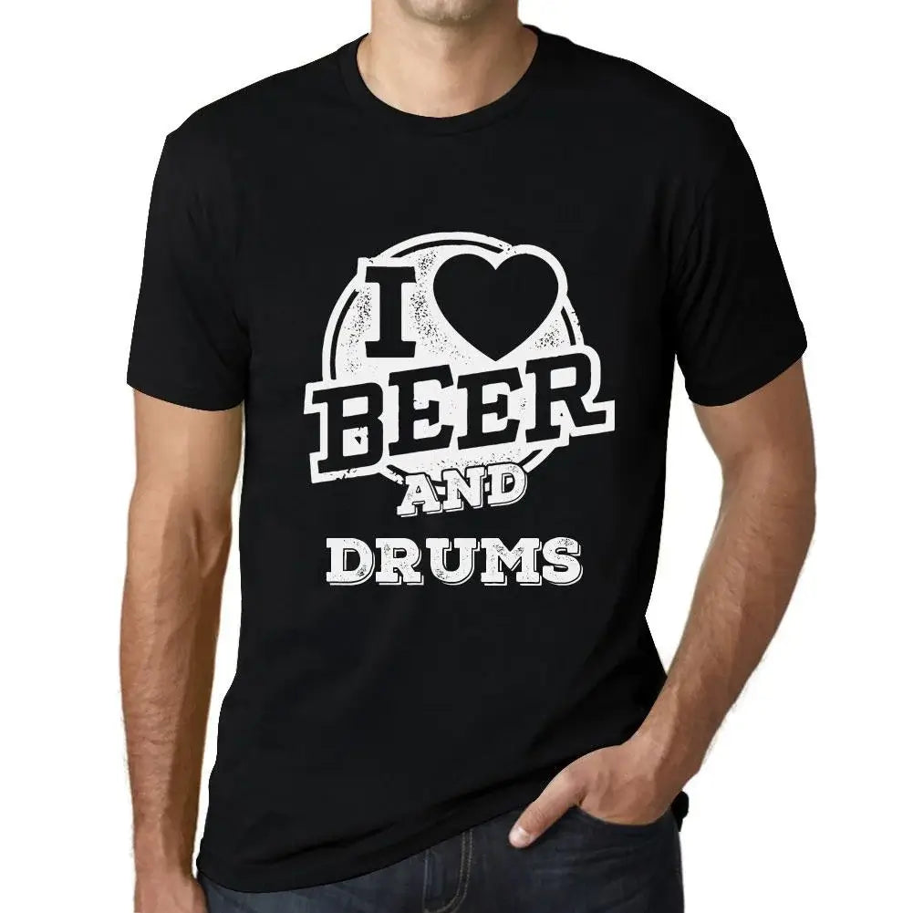 Men's Graphic T-Shirt I Love Beer And Drums Eco-Friendly Limited Edition Short Sleeve Tee-Shirt Vintage Birthday Gift Novelty