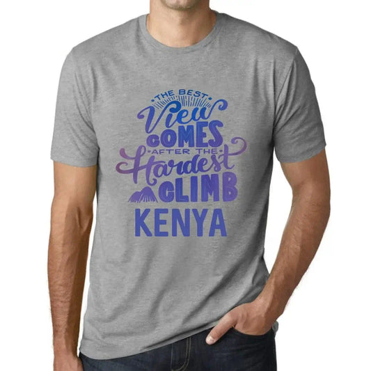 Men's Graphic T-Shirt The Best View Comes After Hardest Mountain Climb Kenya Eco-Friendly Limited Edition Short Sleeve Tee-Shirt Vintage Birthday Gift Novelty