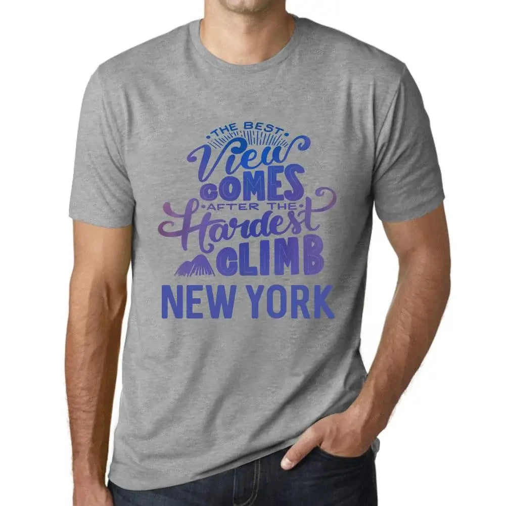 Men's Graphic T-Shirt The Best View Comes After Hardest Mountain Climb New York Eco-Friendly Limited Edition Short Sleeve Tee-Shirt Vintage Birthday Gift Novelty