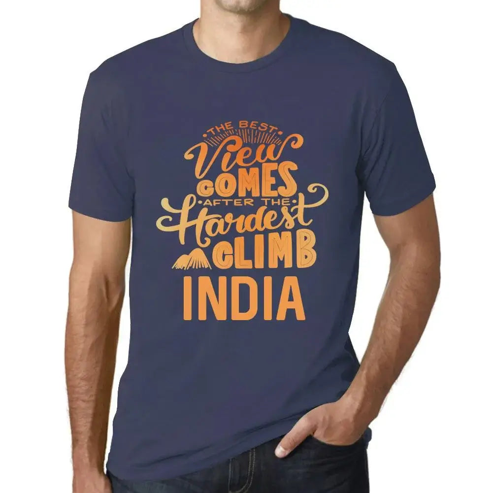 Men's Graphic T-Shirt The Best View Comes After Hardest Mountain Climb India Eco-Friendly Limited Edition Short Sleeve Tee-Shirt Vintage Birthday Gift Novelty