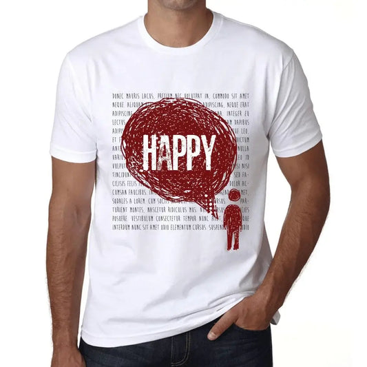 Men's Graphic T-Shirt Thoughts Happy Eco-Friendly Limited Edition Short Sleeve Tee-Shirt Vintage Birthday Gift Novelty